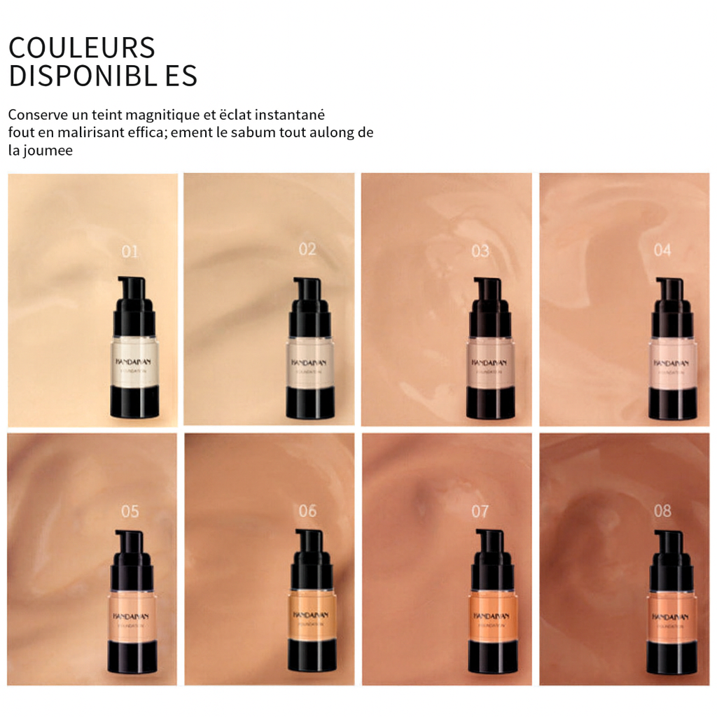 Fond de Teint Liquide  – Hydratant, Éclaircissant